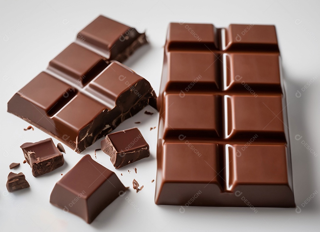 Detalhes da barra de chocolate ao leite