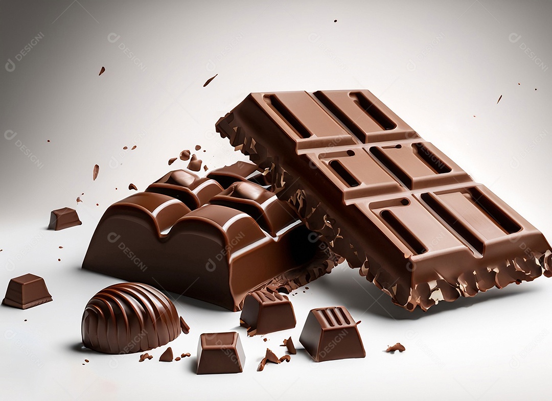 Detalhes da barra de chocolate ao leite