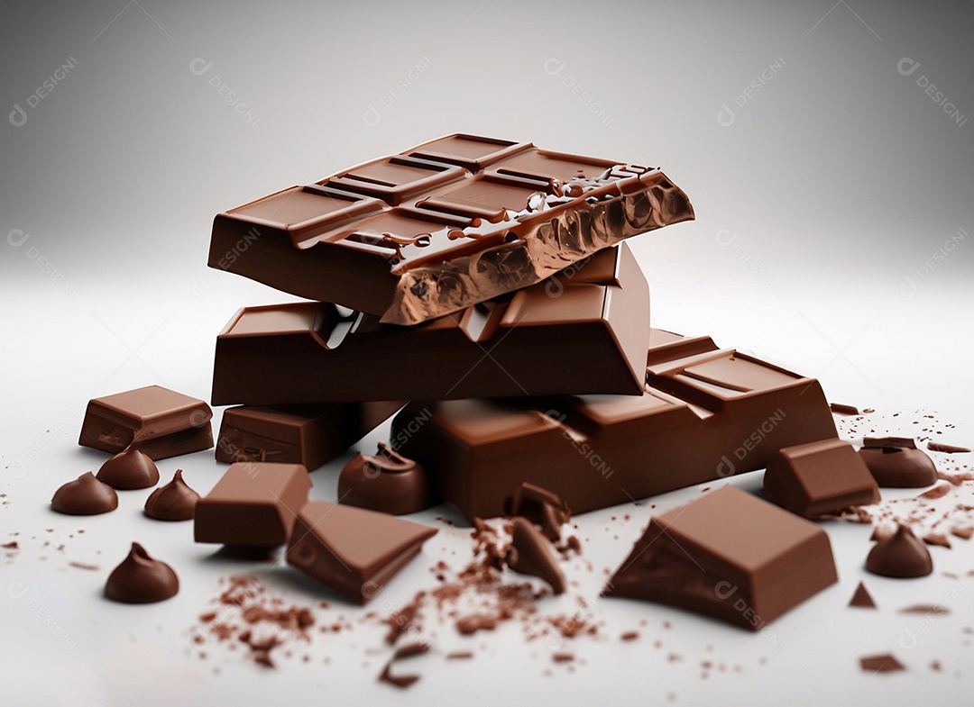 Detalhes da barra de chocolate ao leite