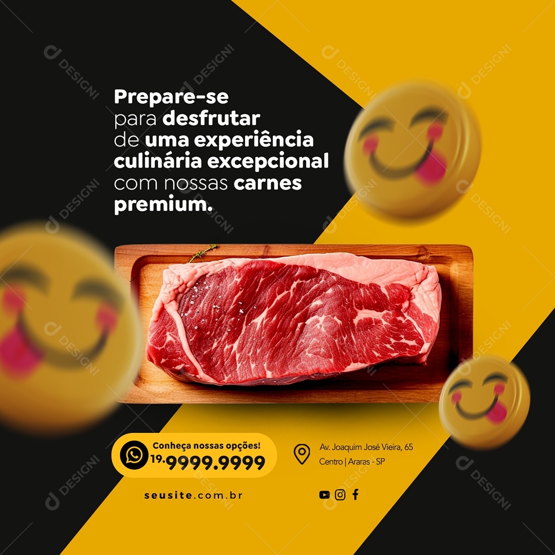 Prepare-Se Para Desfrutar De Uma Experiência Culinária Churrascaria Social Media PSD Editável