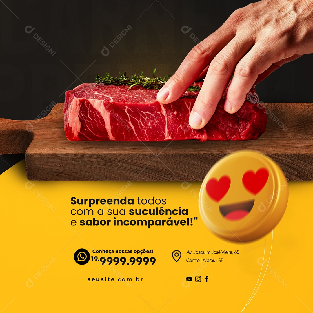 Surpreenda Todos Com a Sua Suculência e Sabor Incomparável Churrascaria Social Media PSD Editável
