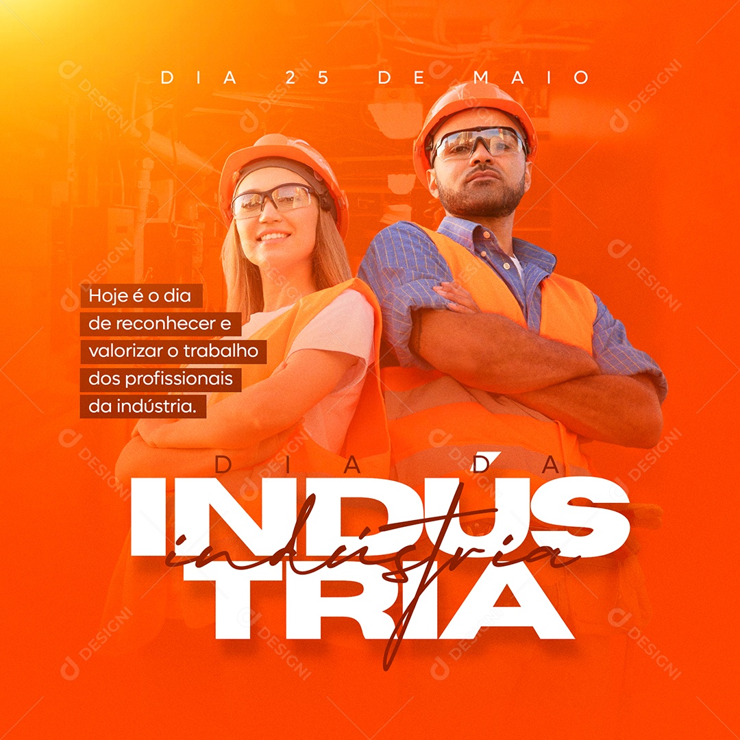 Social Media Parabéns Dia Da Indústria 25 De Maio PSD Editável