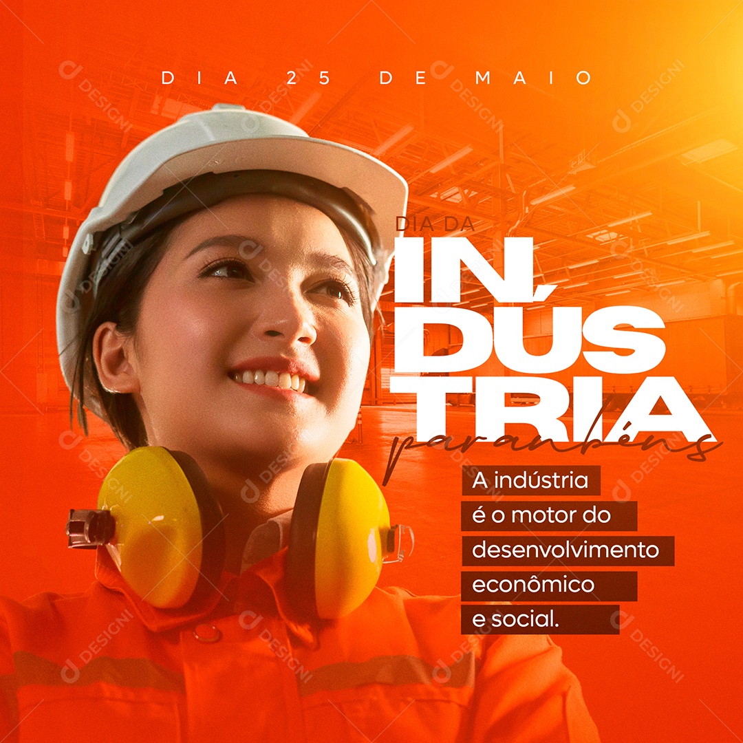 Parabéns Dia Da Indústria 25 De Maio Social Media PSD Editável