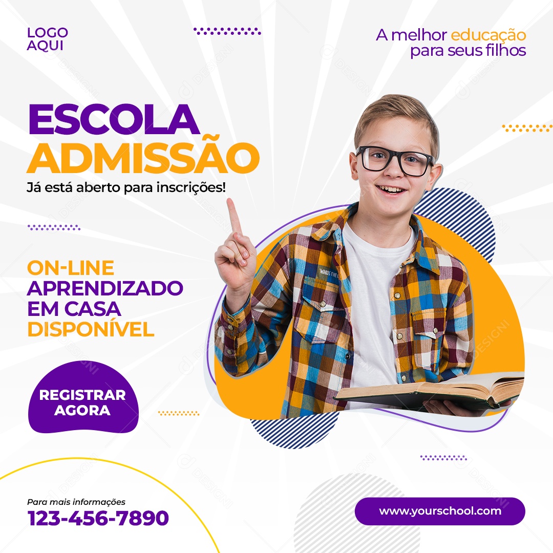 Escola Admissão Venha Conferir Social Media PSD Editável