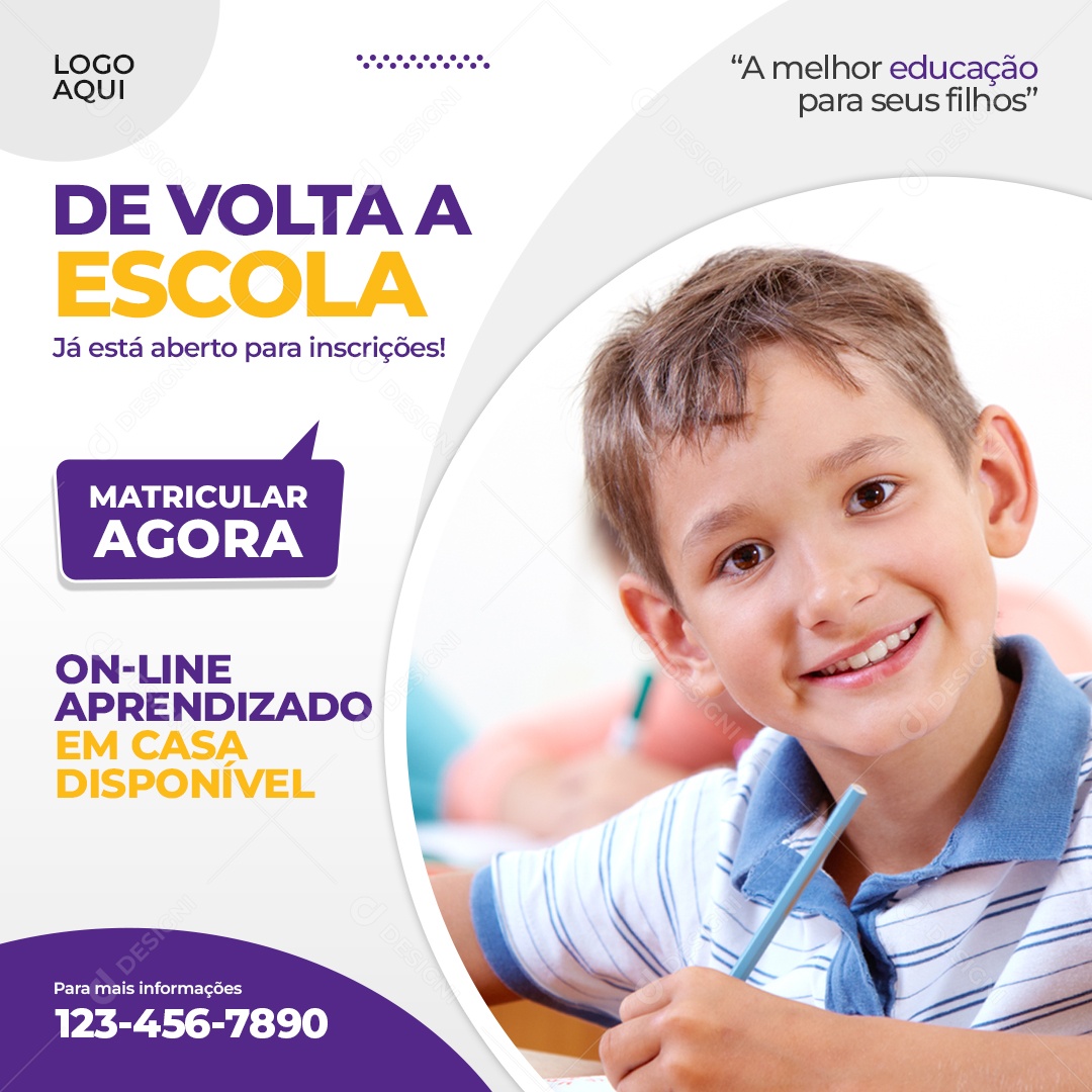 De Volta a Escola Venha Conferir Social Media PSD Editável