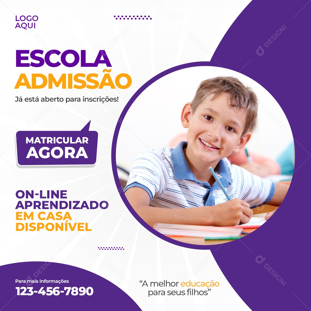 Escola Admissão Venha Conferir Social Media PSD Editável