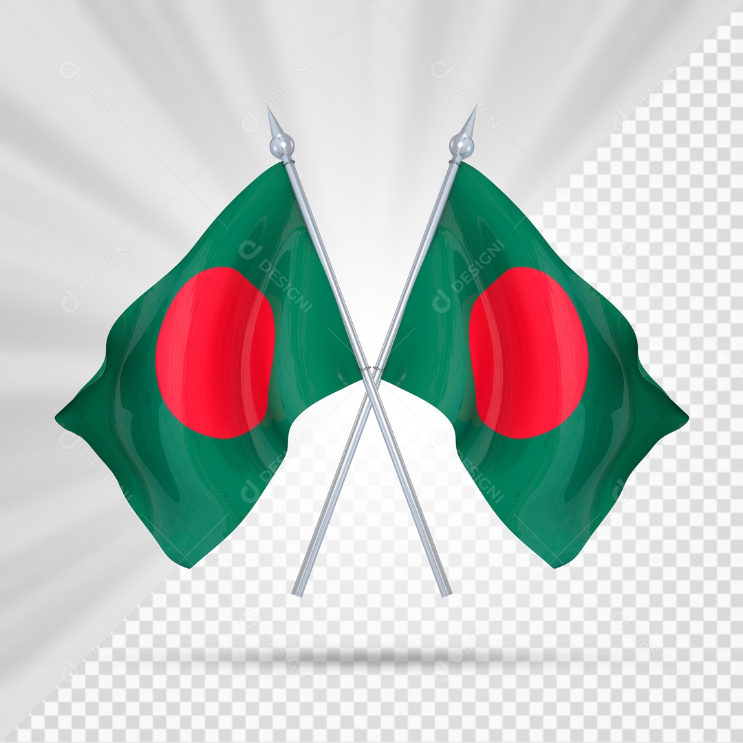 Elemento 3D Bandeira Do Bangladesh Para Composição PSD