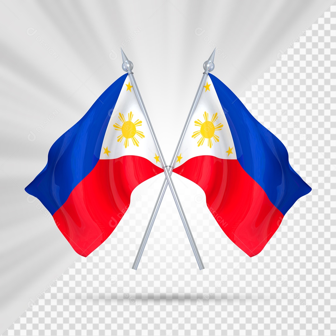 Elemento 3D Bandeira Da Filipinas Para Composição PSD