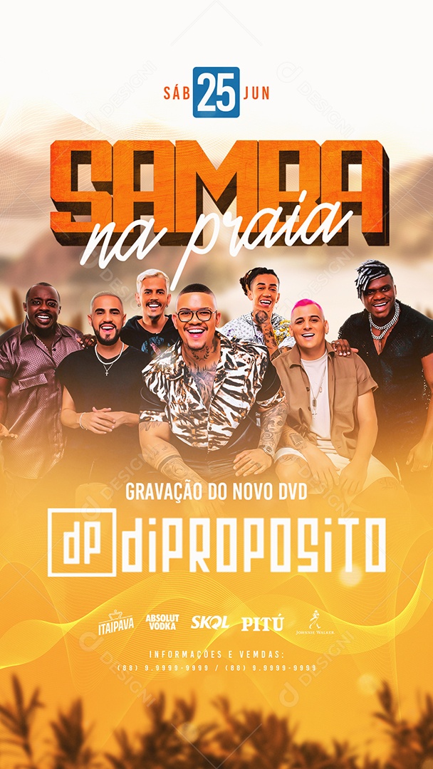 Story Flyer Samba na Praia Social Media PSD Editável