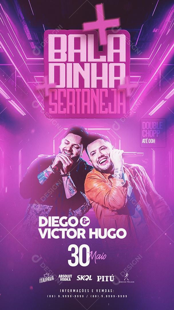 Story Flyer Baladinha Sertaneja Diego e Victor Hugo Social Media PSD Editável