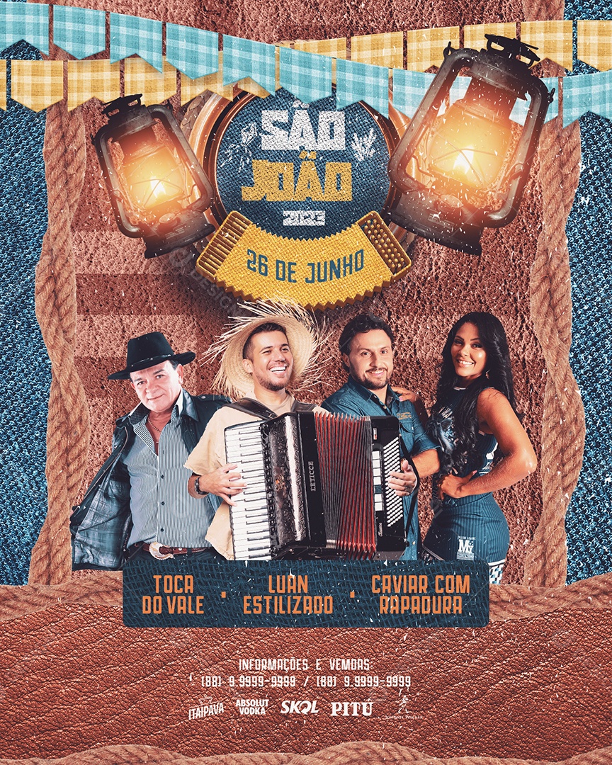 Flyer São João Social Media PSD Editável