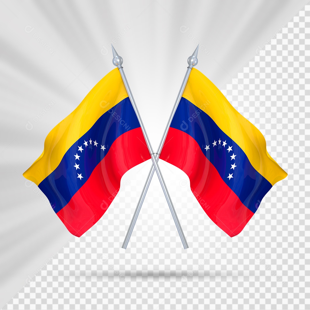 Elemento 3D Suporte Cruzado Bandeira Da Venezuela Para Composição PSD