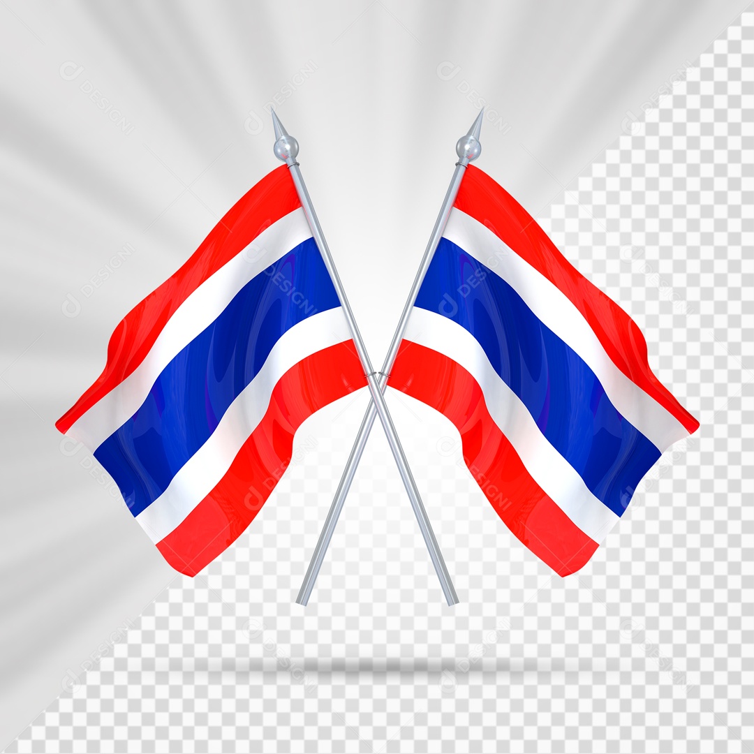 Elemento 3D Suporte Cruzado Bandeira Da Tailândia Para Composição PSD