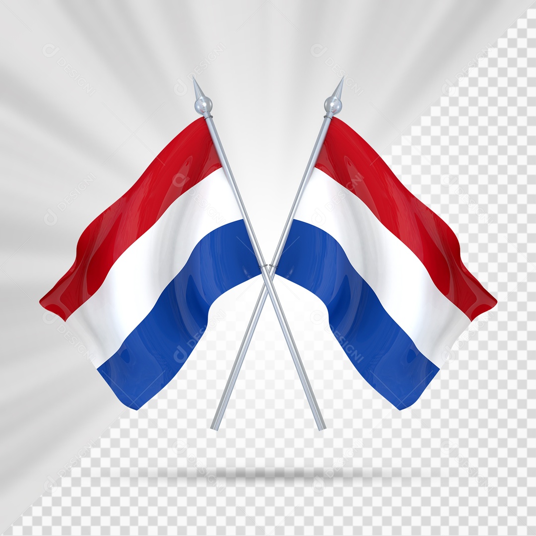 Elemento 3D Suporte Cruzado Bandeira Dos Países Baixos Para Composição PSD