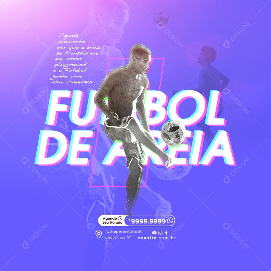 Aquele Momento Futebol De Areia Social Media PSD Editável