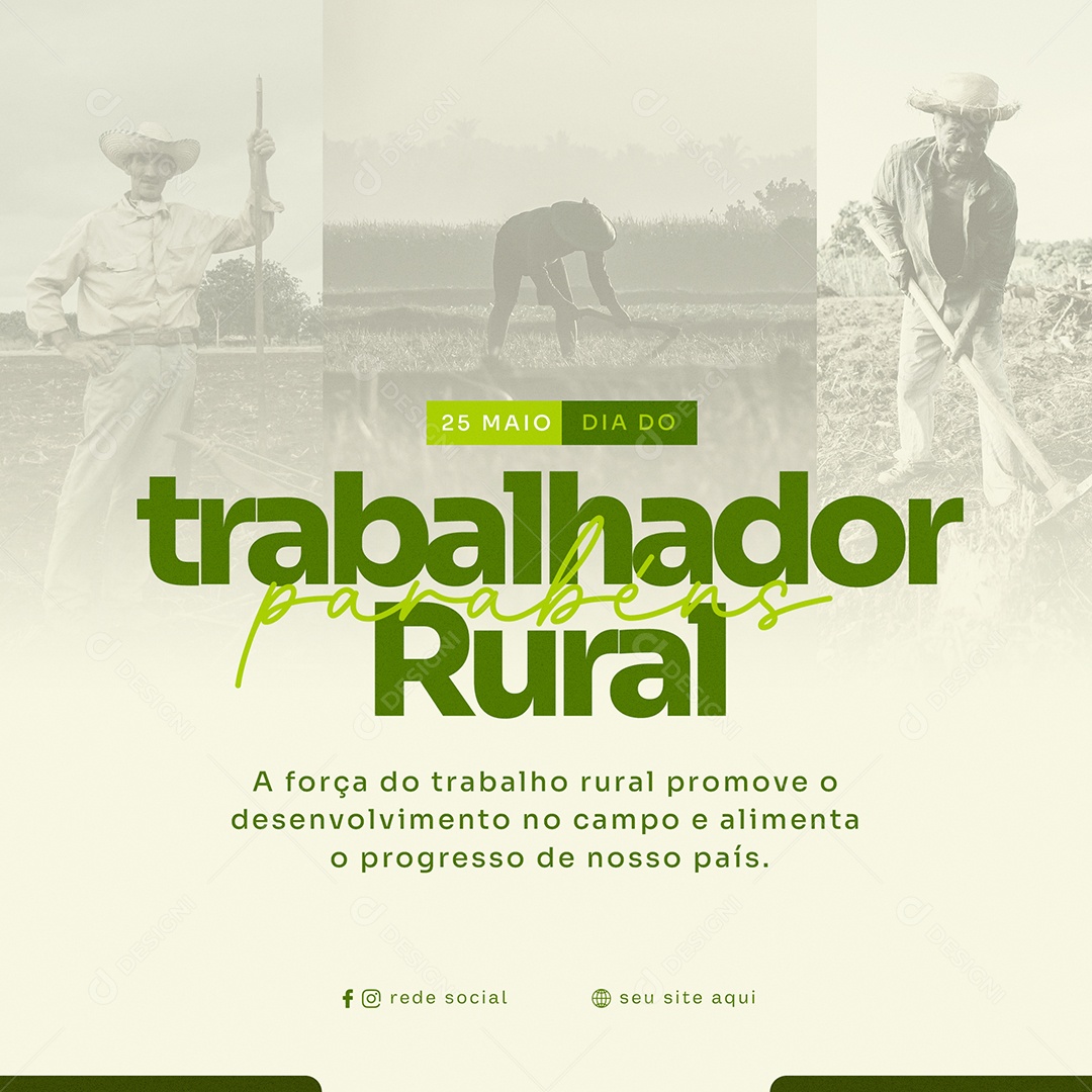 Dia do Trabalhado Rural 25 de Maio Social Media PSD Editável