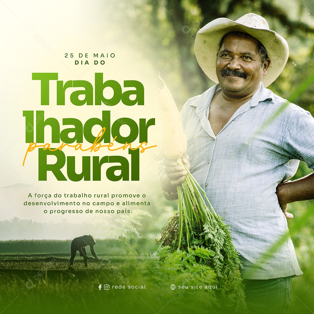 Dia do Trabalhado Rural 25 de Maio Social Media PSD Editável