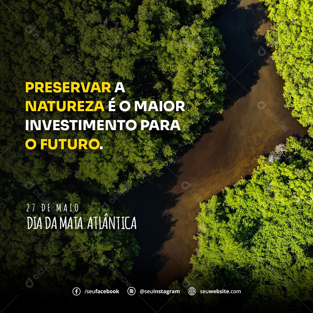Atlantic Forest Day May 27 Preserving Nature Is the Greatest Investment for the Future Editable Social Media PSD