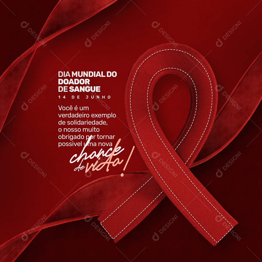 Social Media 12 De Sangue Chance De Vida Junho Vermelho PSD Editável