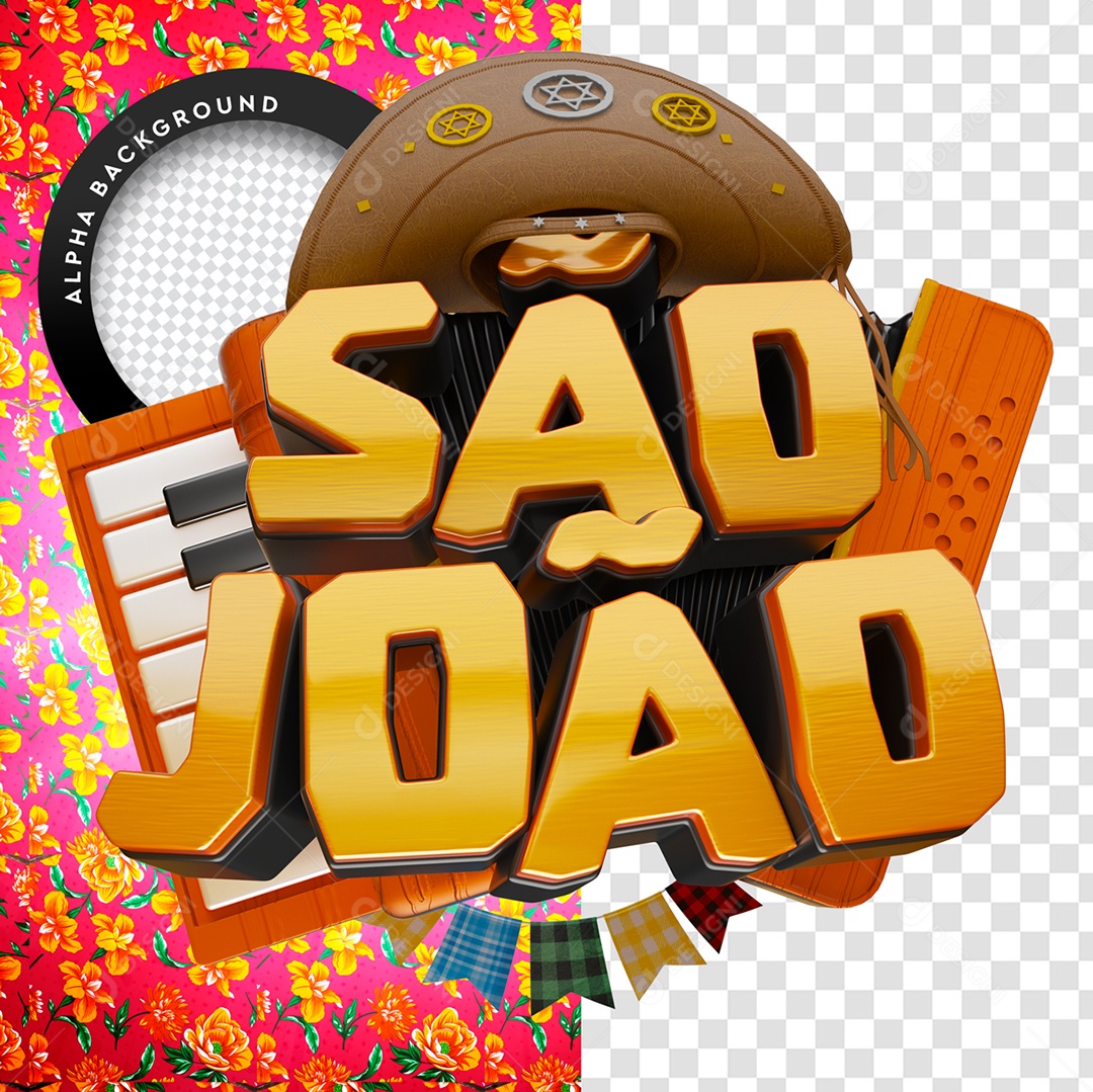 Selo 3D Para Composição São João PSD