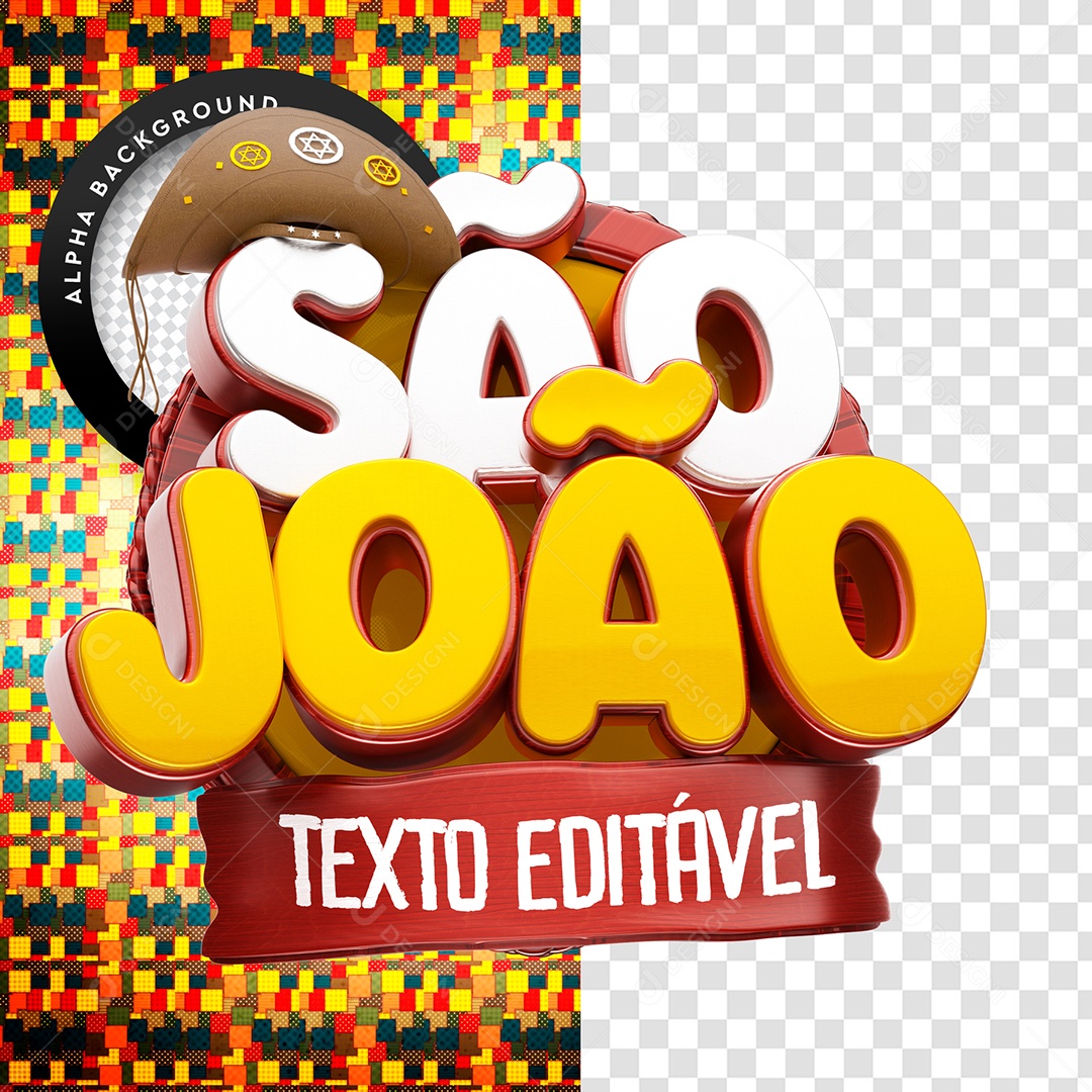 Selo 3D Para Composição São João PSD
