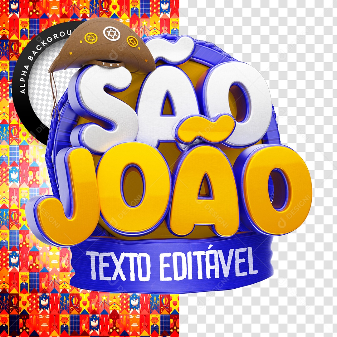 Selo 3D Para Composição São João PSD