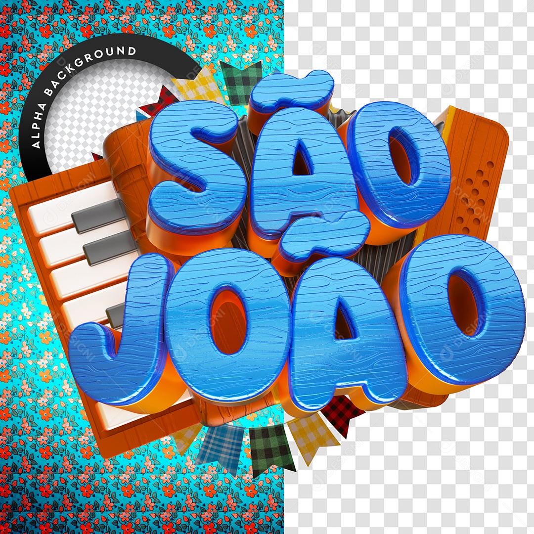 Selo 3D Para Composição São João PSD