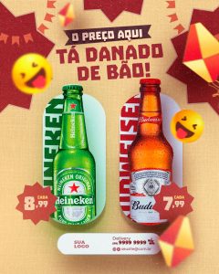 Social Media O Preço Aqui Ta Danado De Bão Cervejaria PSD Editável