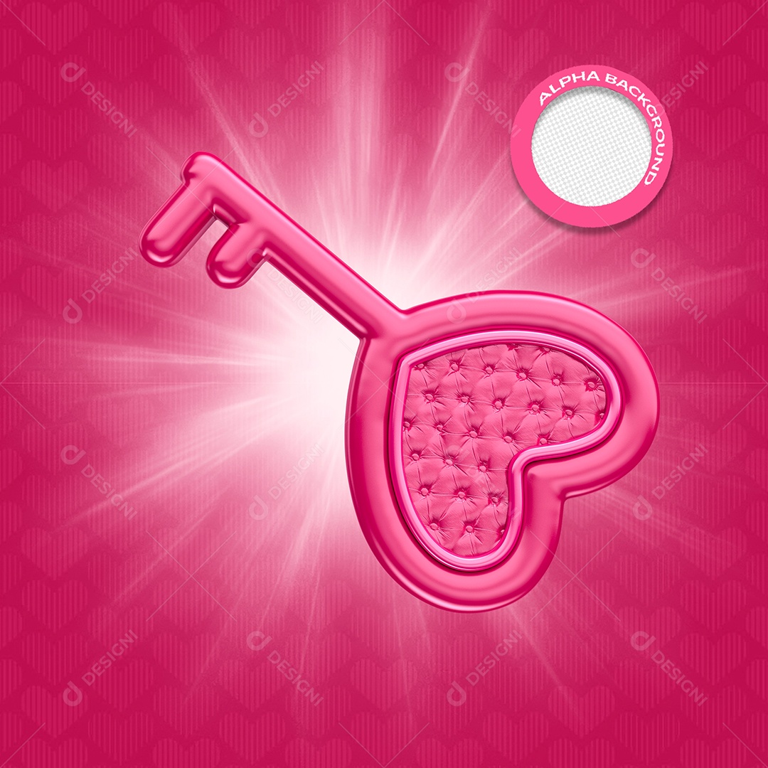 Elemento 3D Para Composição Chave de Dia Dos Namorados PSD