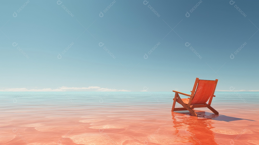 Verão, a estação mais quente Ilustração vetorial do mar IA generativa.