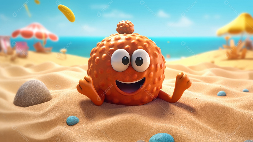 Verão, a estação mais quente Ilustração vetorial do mar Cena de fundo branco IA generativa.