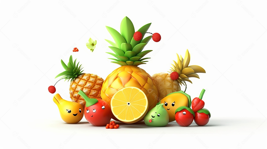 Verão, a estação mais quente Ilustração vetorial do mar Cena de fundo branco IA generativa.