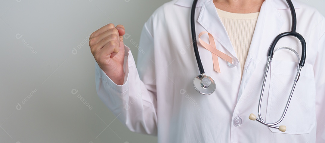 Fita de pêssego para o mês de setembro de conscientização sobre o câncer uterino.