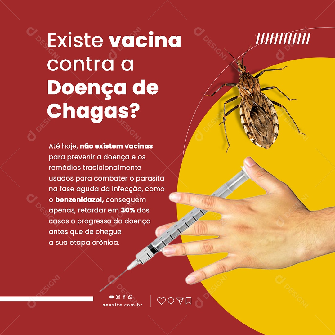 Existe Vacina Contra a Doença De Chagas Prefeitura Social Media PSD Editável