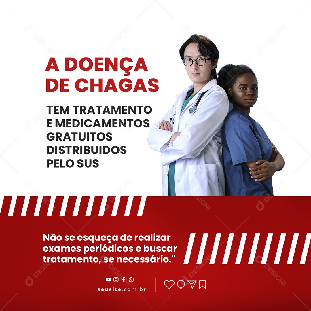A Doença De Chagas Tem Tratamento Prefeitura Social Media PSD Editável