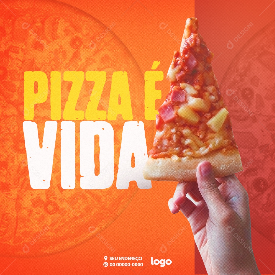 Social Media Pizza E Vida PSD Editável