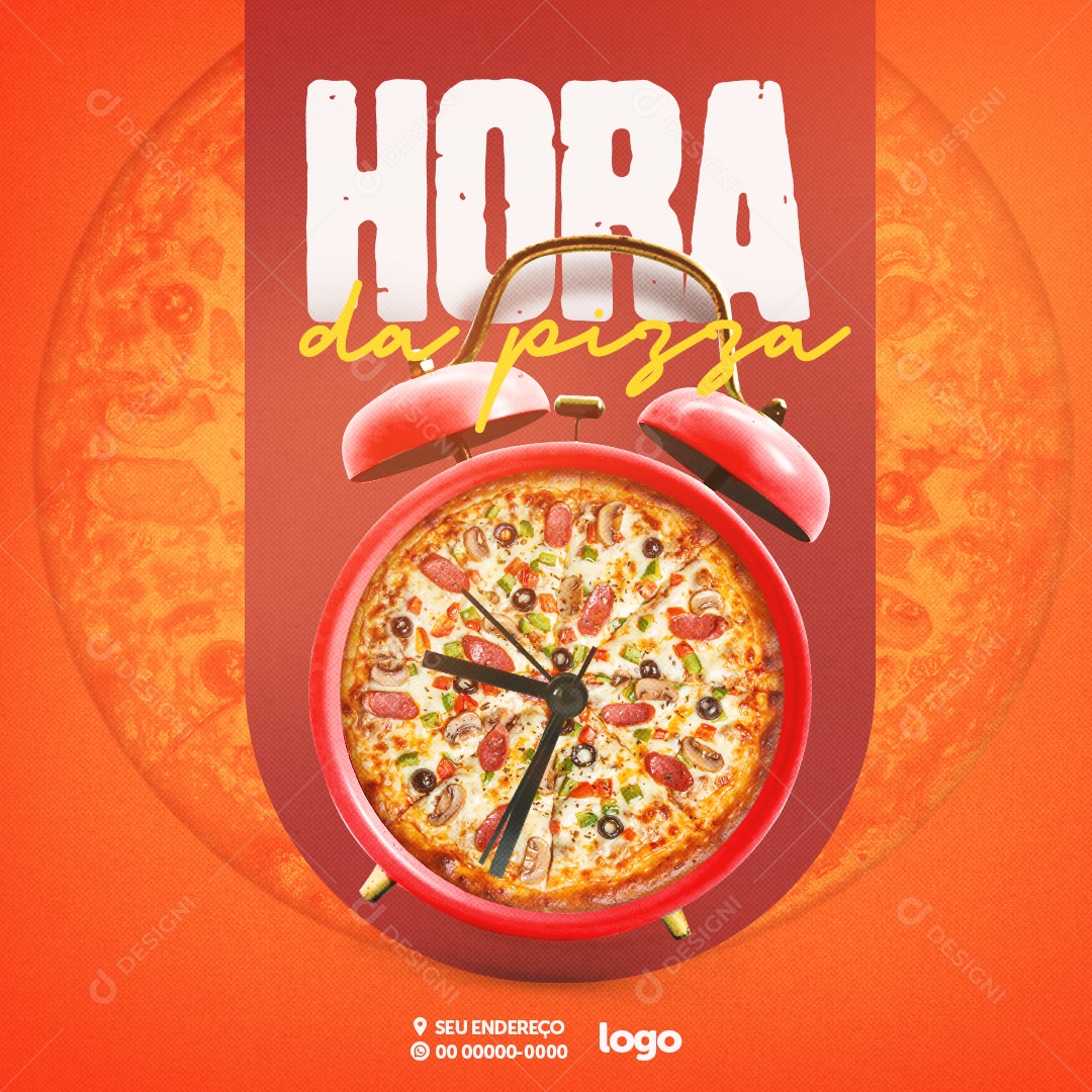 Social Media hora Da Pizza Pizzaria PSD Editável