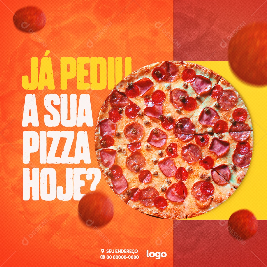 Social Media Já Pediu Sua Pizza Hoje PSD Editável