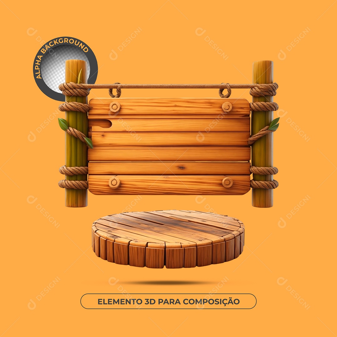 Painel E Podium  Elemento 3D Para Composição PSD