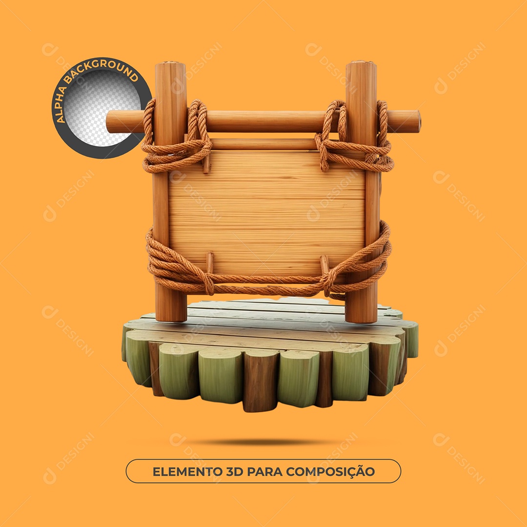 Painel E Podium Elemento 3D Para Composição PSD