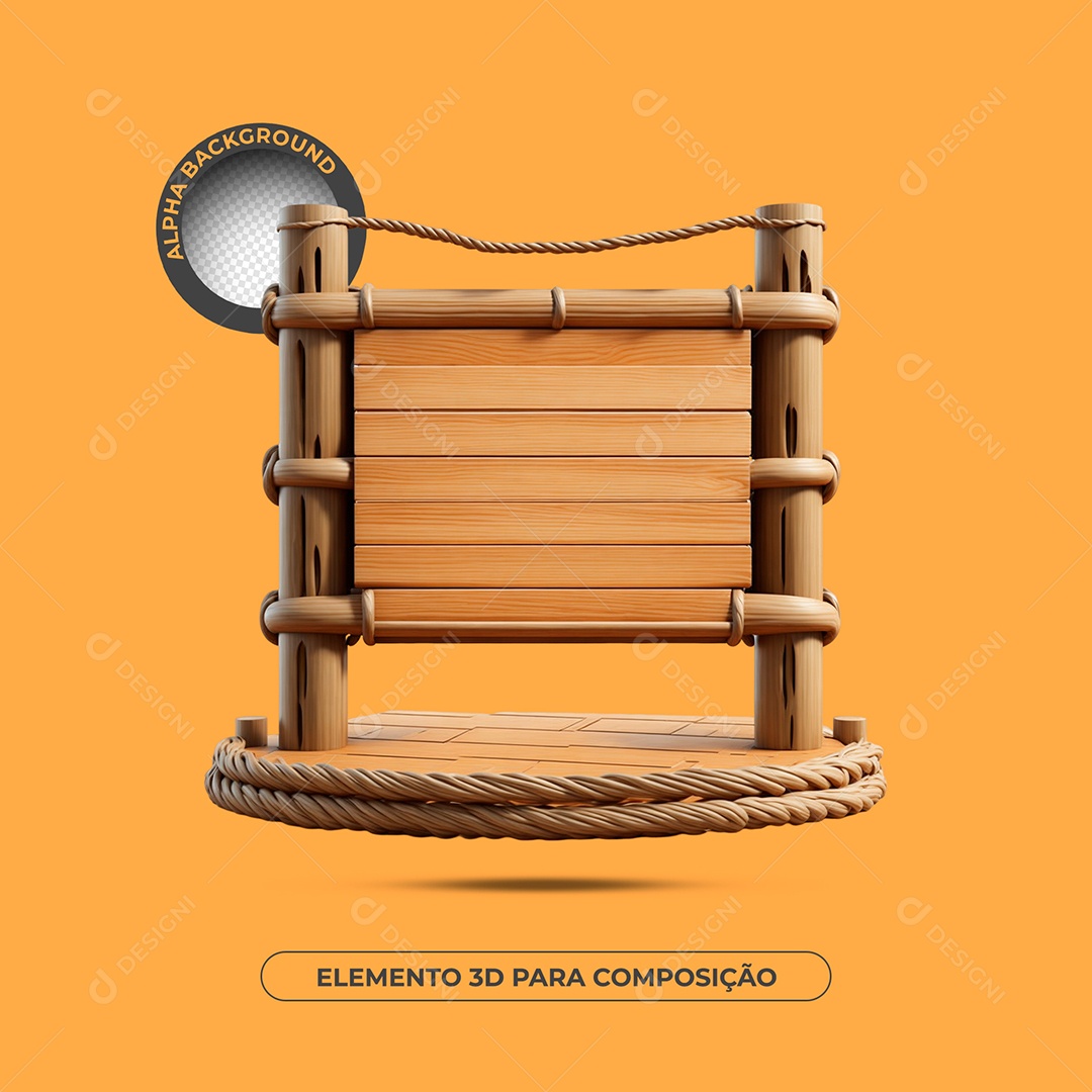Placa e Podium Elemento 3D Para Composição PSD