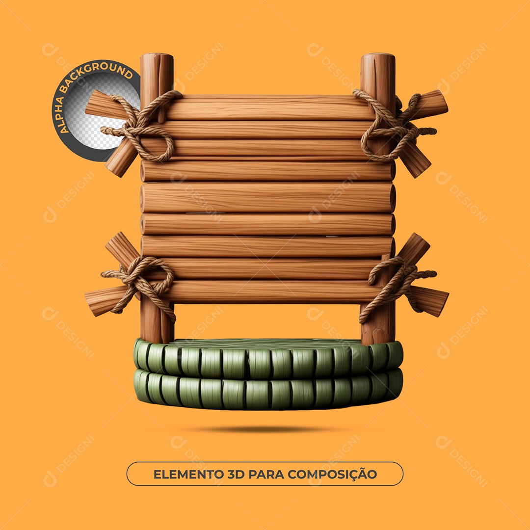 Placa e Podium Elemento 3D Para Composição PSD