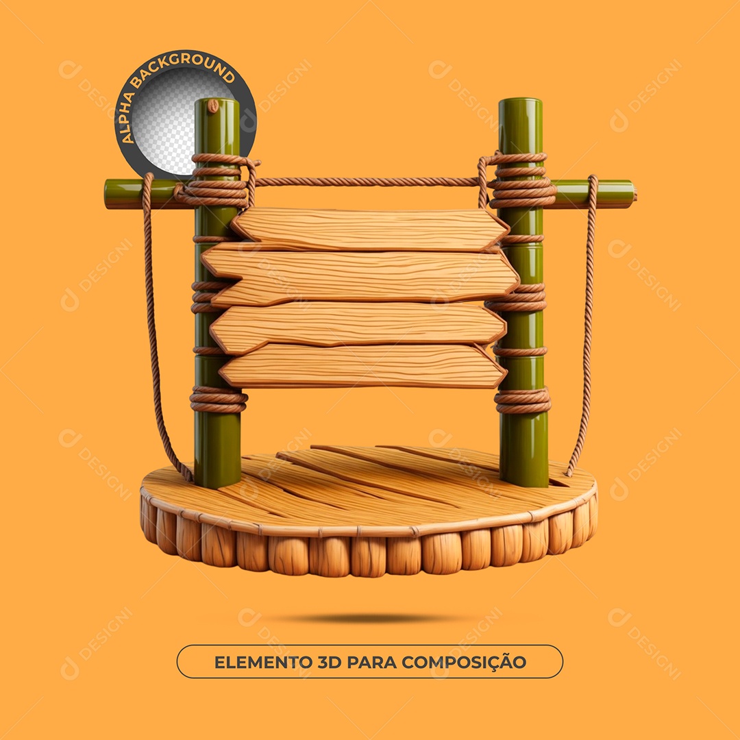 Placa e Pódio Elemento 3D Para Composição PSD