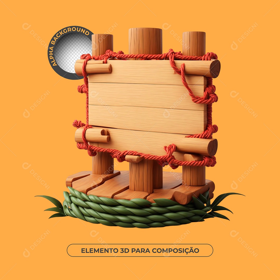 Placa e Pódio Elemento 3D Para Composição PSD