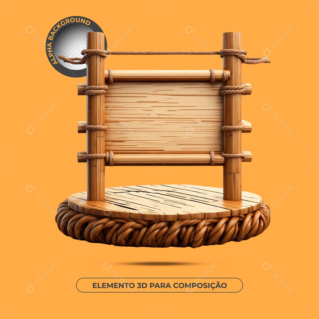 Placa e Pódio Elemento 3D Para Composição PSD