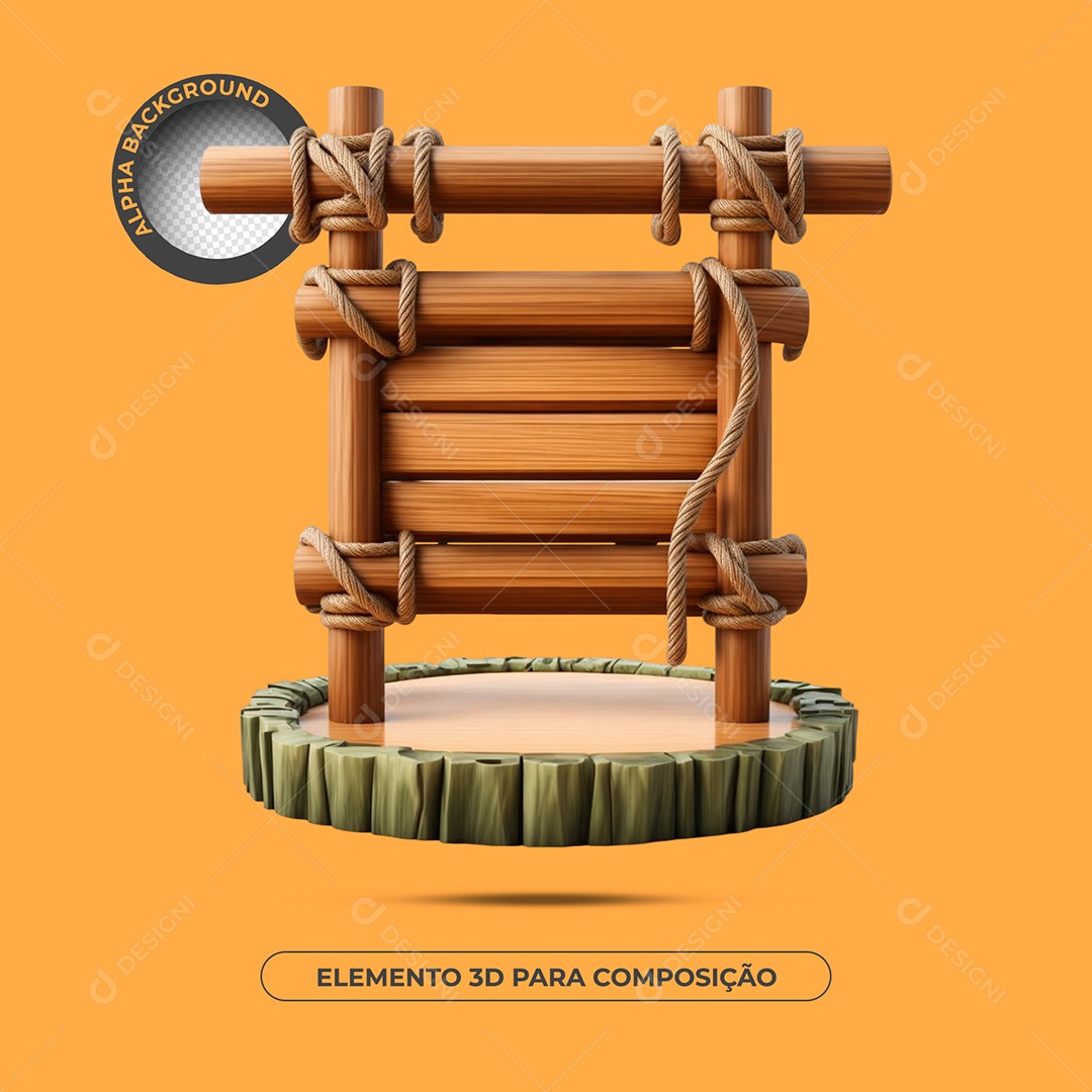 Placa e Pódio Elemento 3D Para Composição PSD