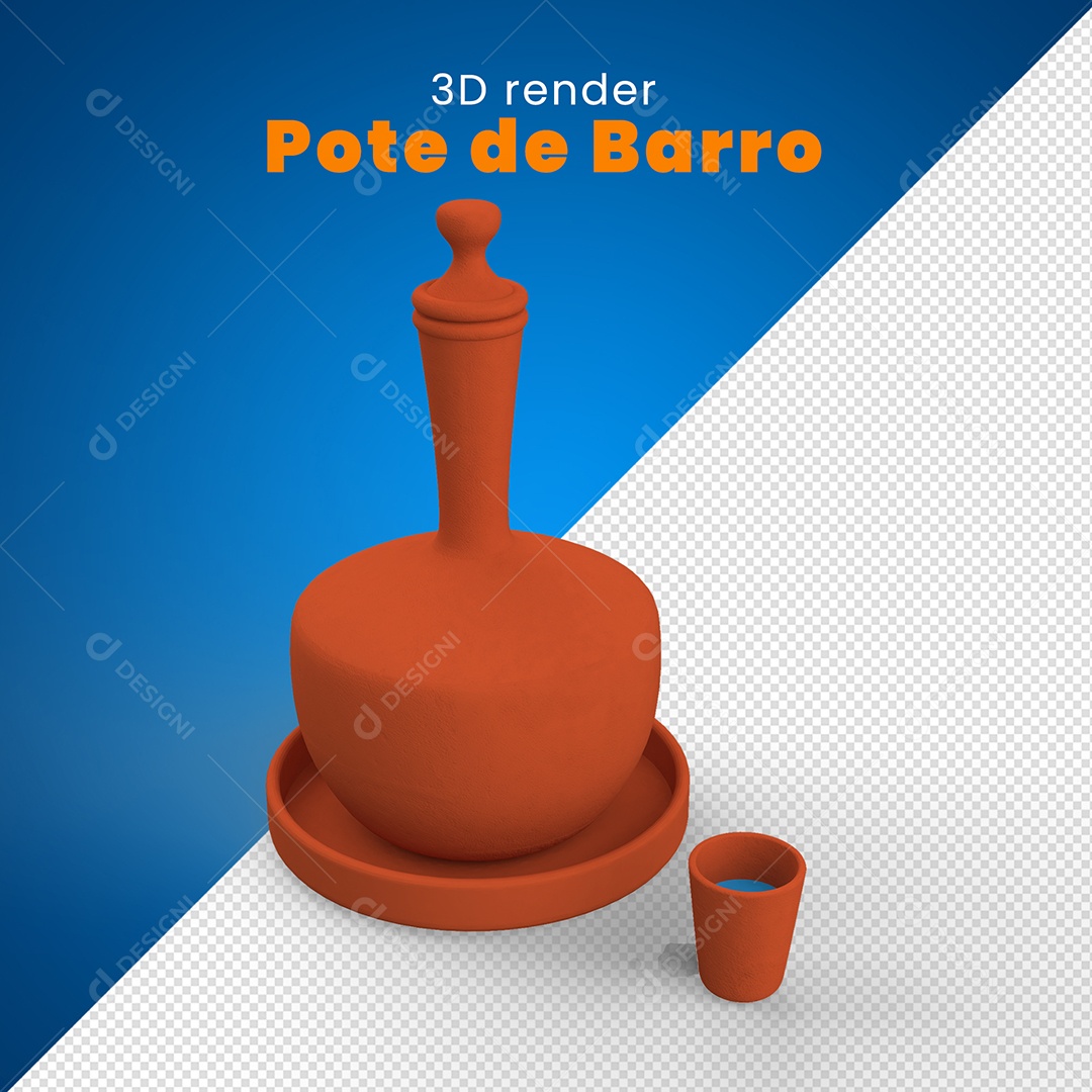Pote De Barro Elemento 3D Para Composição PSD
