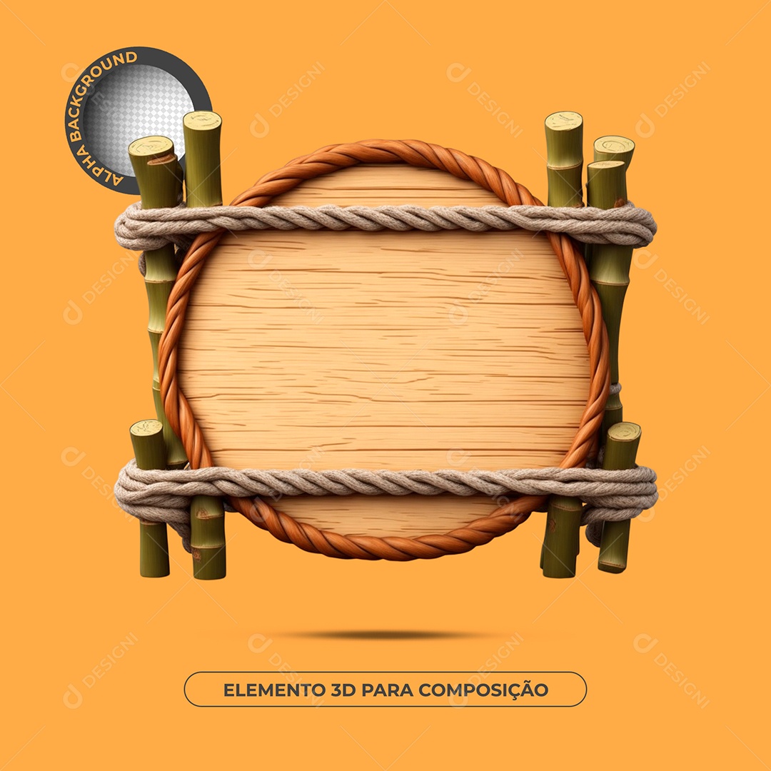 Painel De Bambu Elemento 3D Para Composição PSD