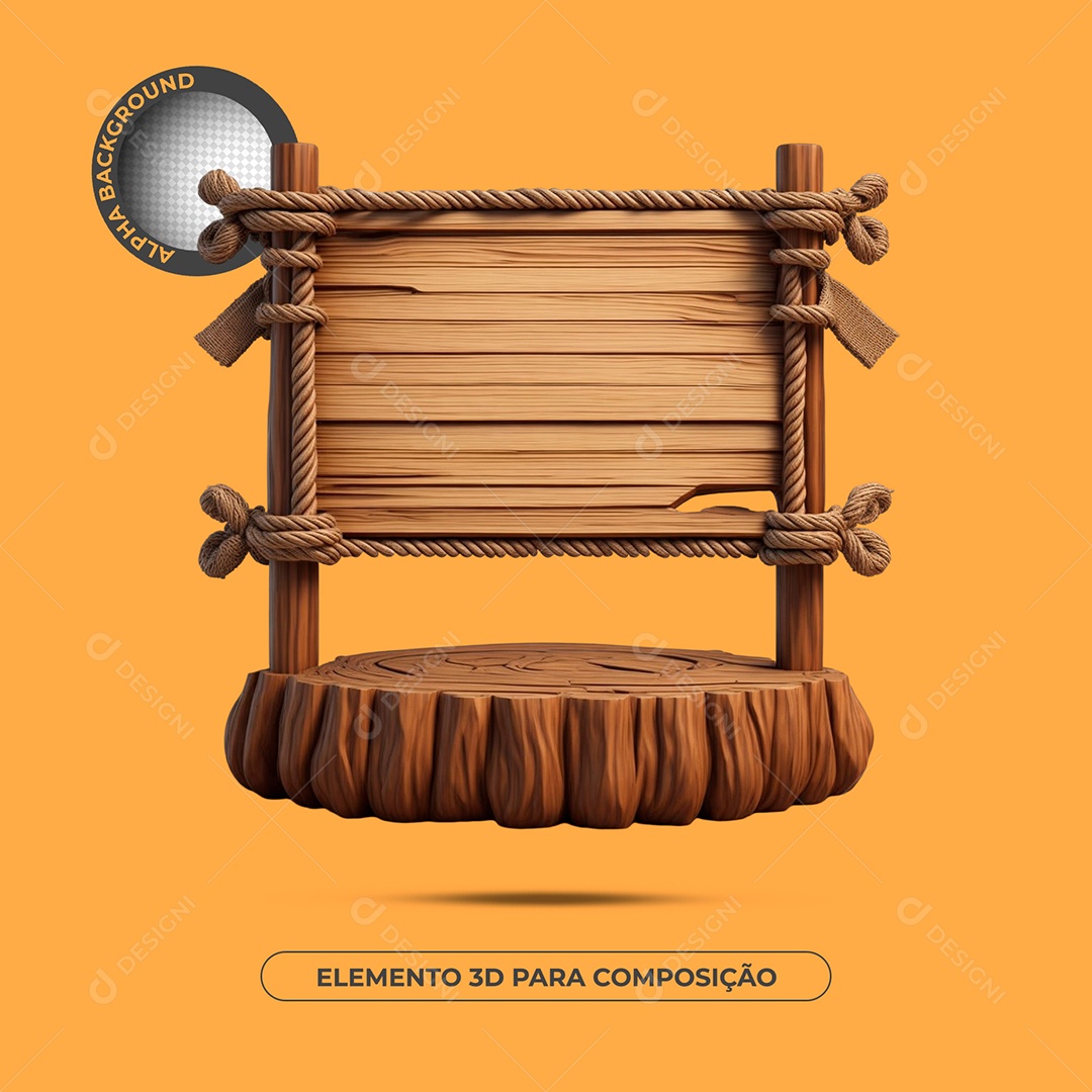 Placa E Pódio Elemento 3D Para Composição PSD
