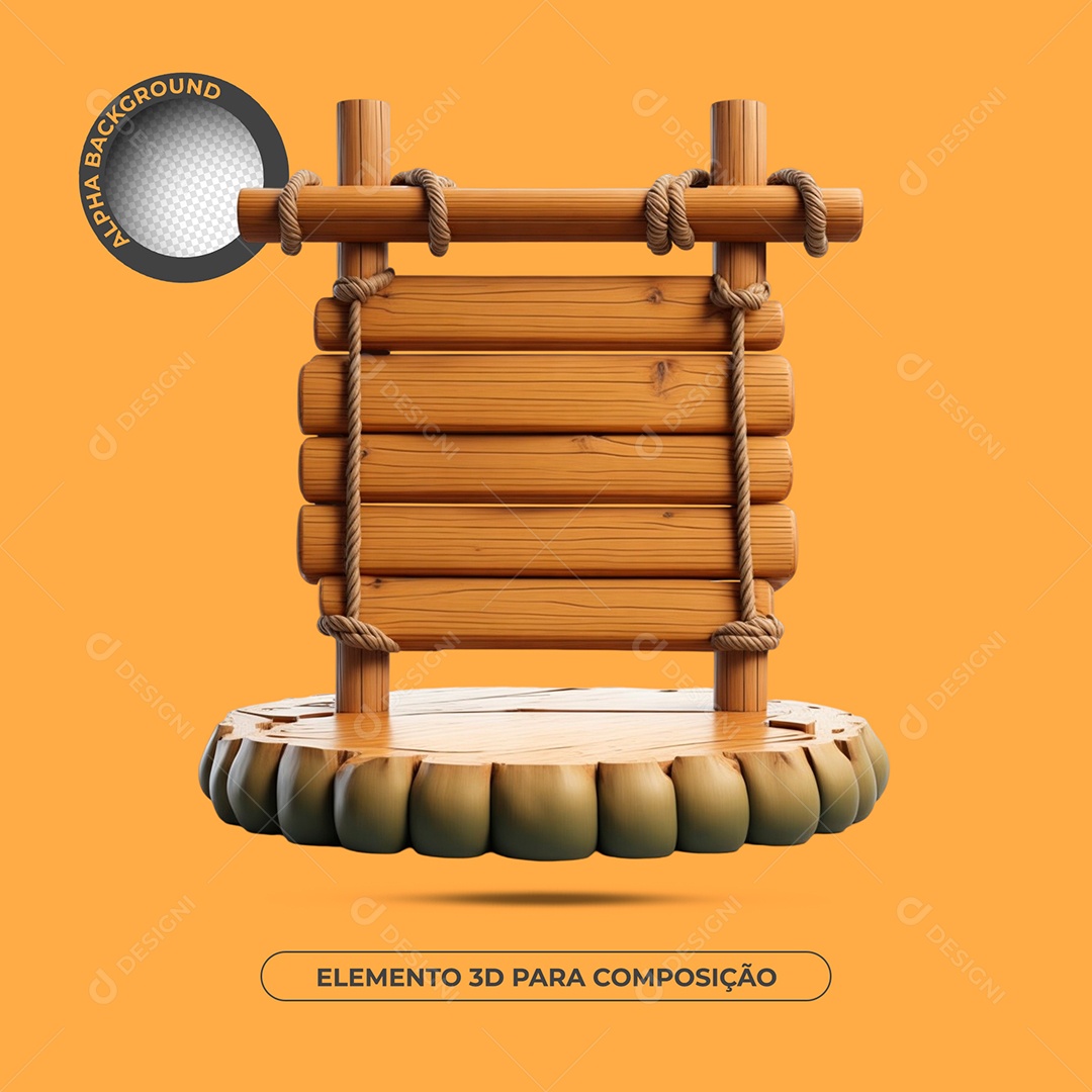 Placa e Pódio Elemento 3D Para Composição PSD